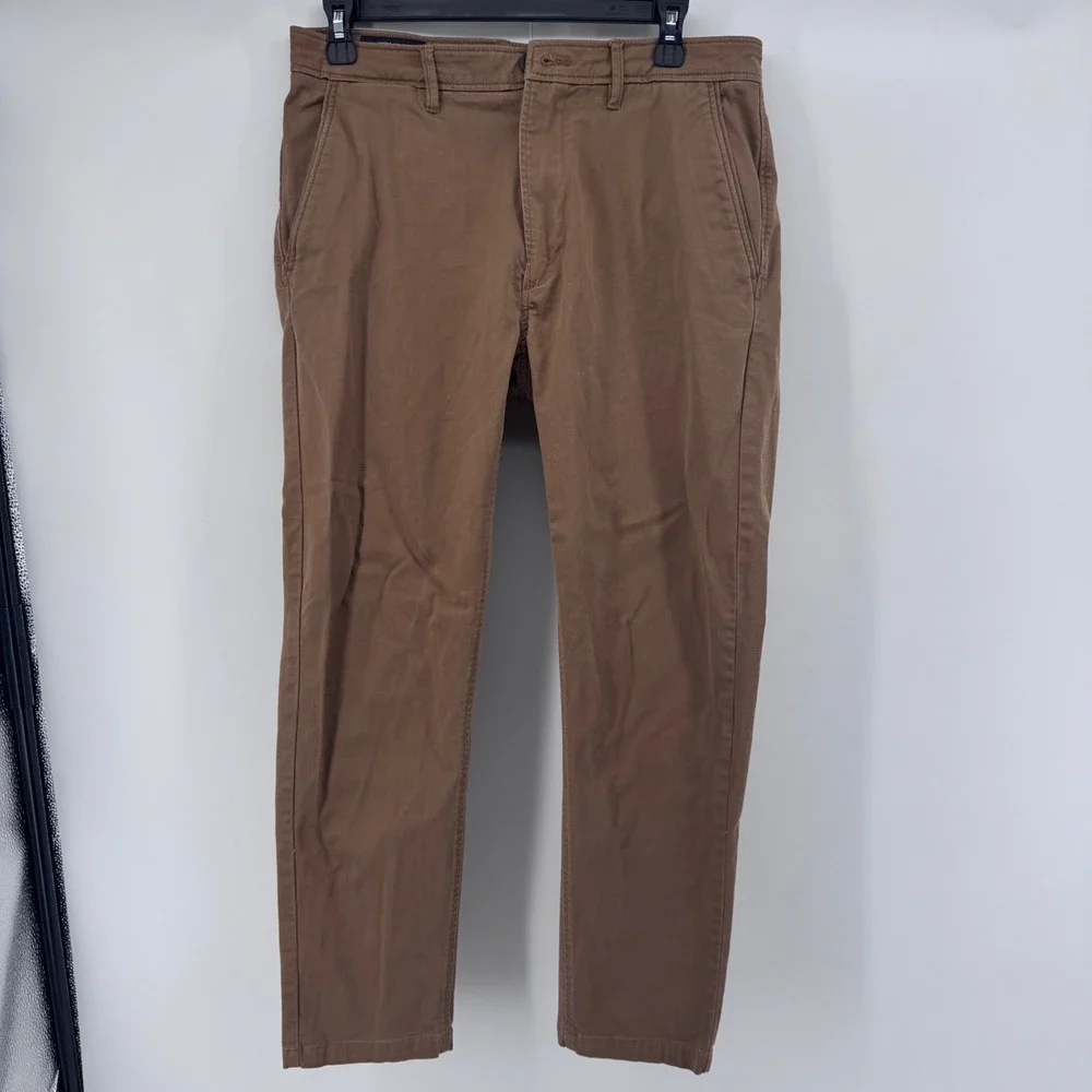 Zara Man Brown Comfort Easy Iron Stretch Chino Pants Mens 31‎
